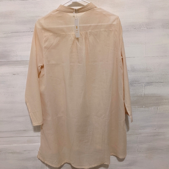 Suceya Loose Fit Sheer Creamy Yellow Women's Blouse Size M NWT - Picture 2 of 2